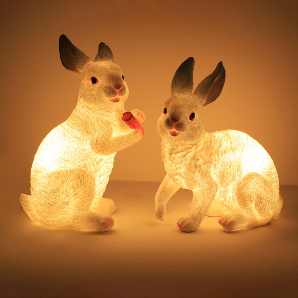 Arisha Lampadaire Lapin Moderne, Résine, Blanc, Extérieur