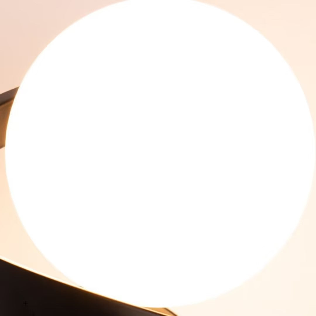 Arisha Applique Murale Globe Moderne, Métal/Verre, Noir/Or, Couloir