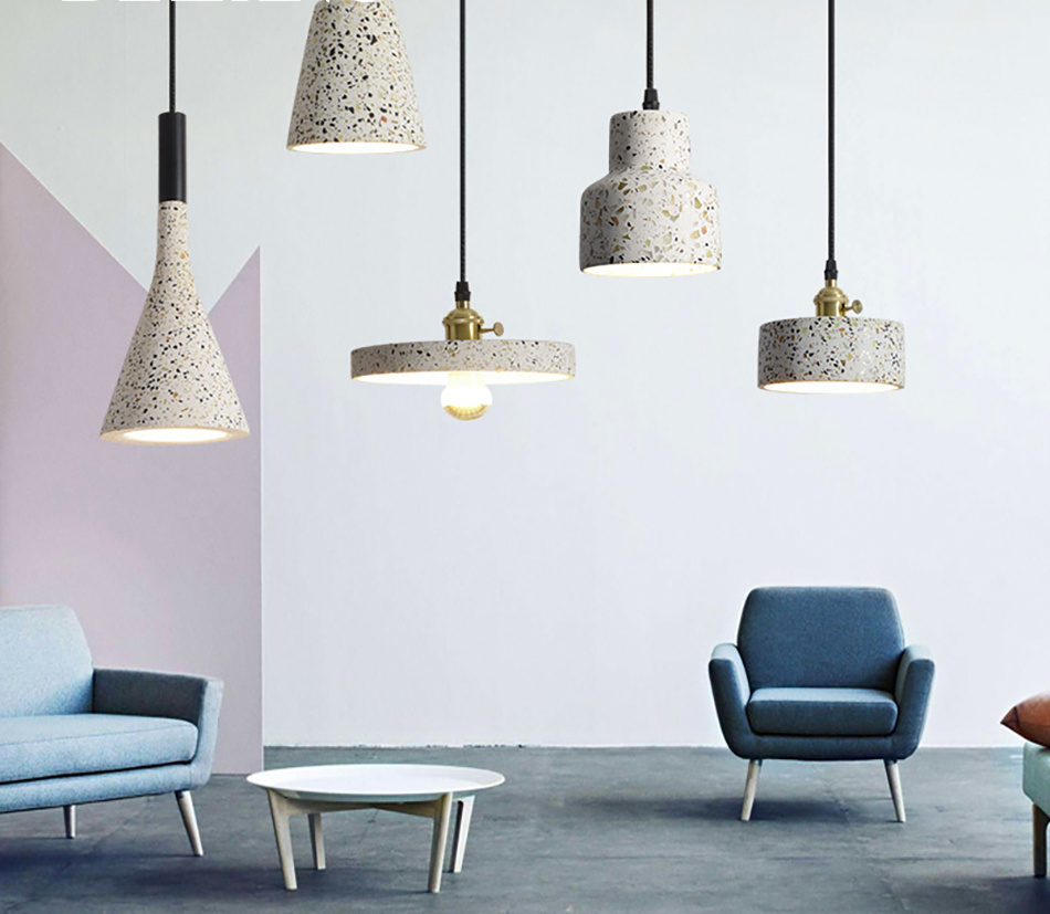 Arisha Luminaires Suspendus LED Élégant Nordiques Ciment Chambre