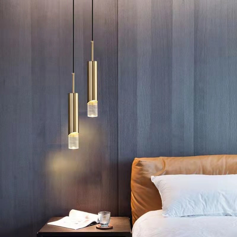 Ray Luminaires Suspension LED Simple Acrylique/Métal Or/Noir Salon