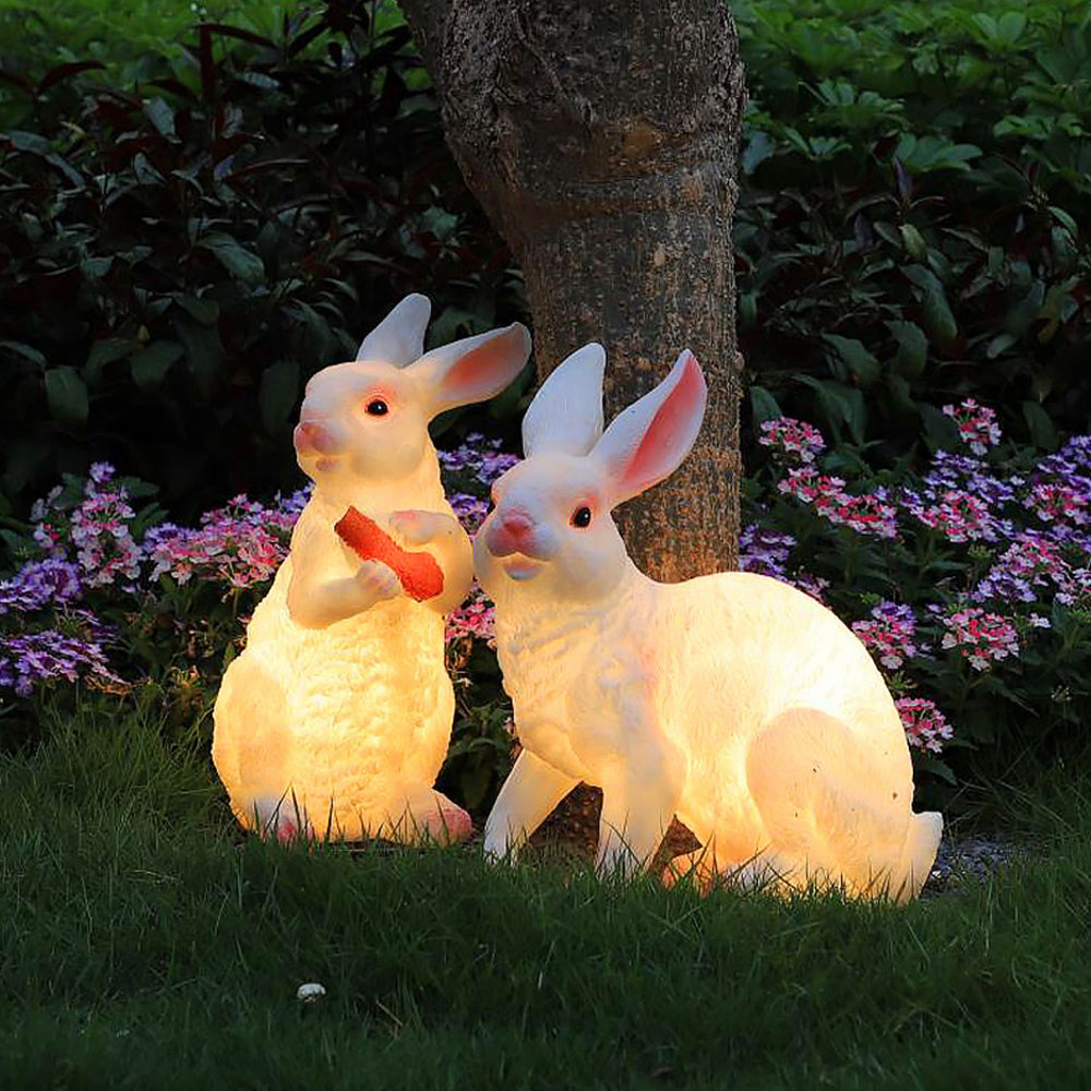 Arisha Lampadaire Lapin Moderne, Résine, Blanc, Extérieur