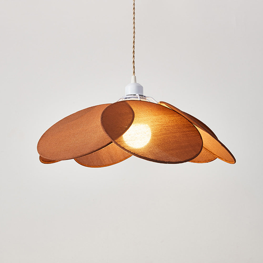 Ritta Suspension Petale Contemporain, Metal/Tissu, Orange/Marron/Beige, Salon