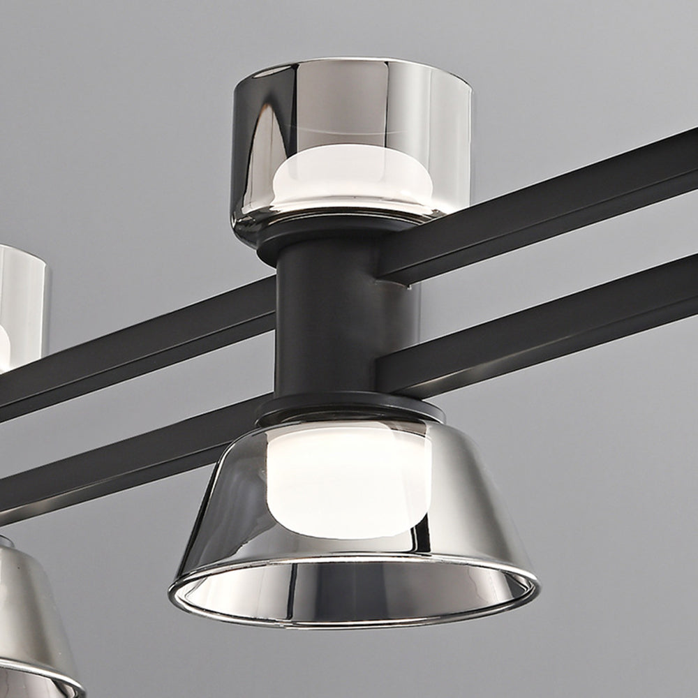 Arisha Suspension Linéaire Simple, Cuivre/Verre, Noir/Or, Salle de Bain/Chambre