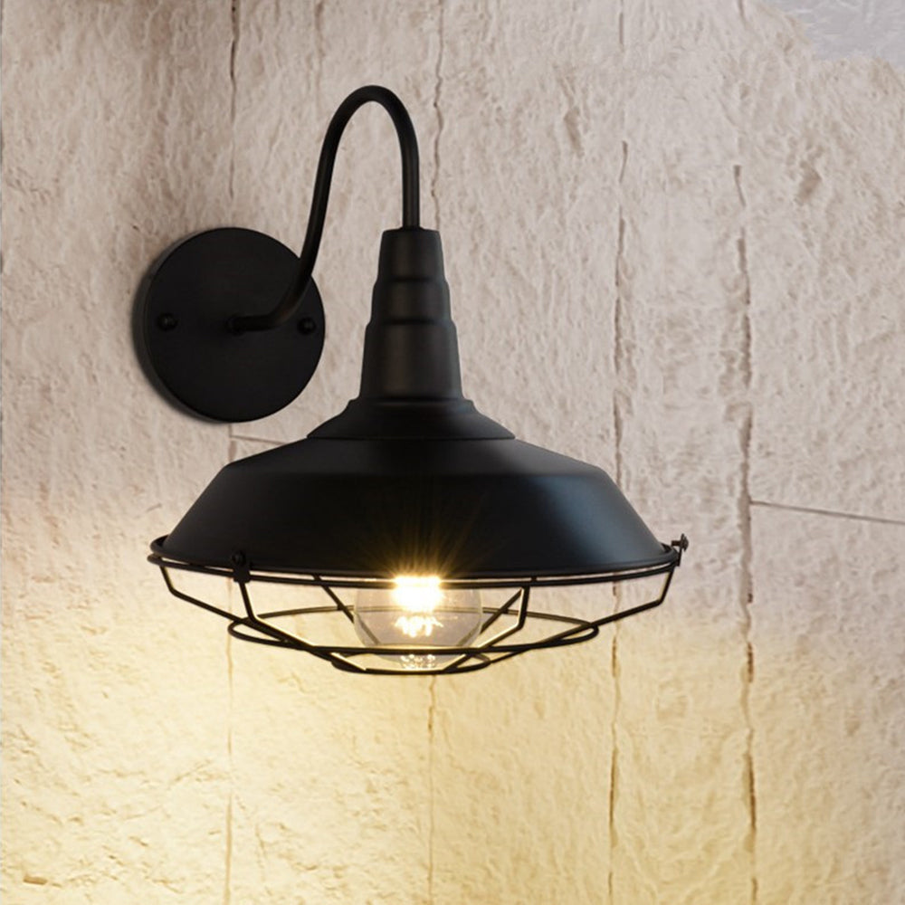 Silva Applique Murale Landerne Vintage, 3 Style, Métal/Verre, Noir, Cour