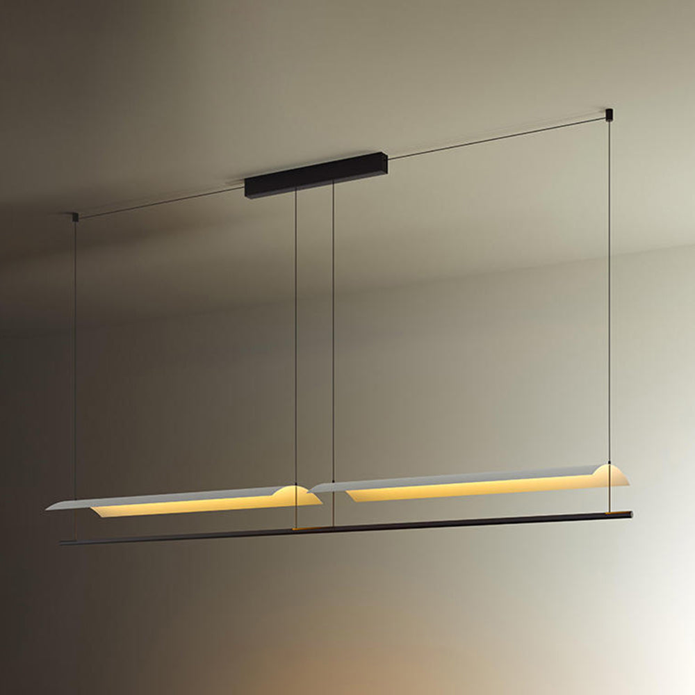 Ray Suspension Linéaire Inhabituel, Métal/Acrylique, Noir, Salon/Restaurant