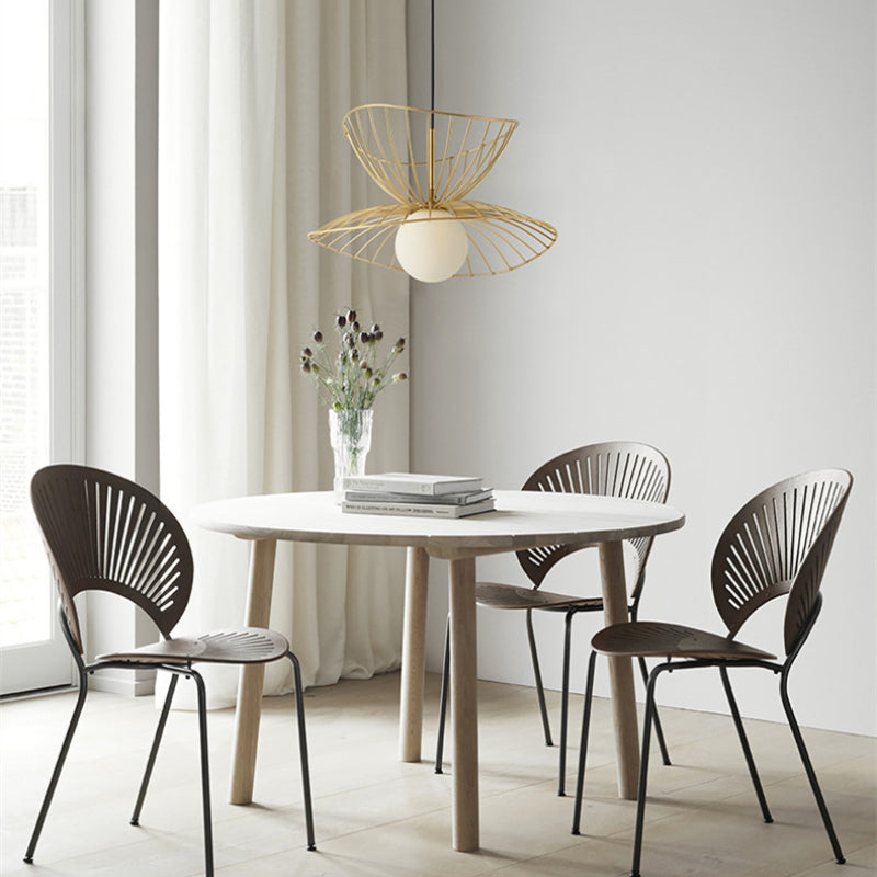 Ritta Luminaires Suspension Vertigo LED Métal Noir/Or Salle à manger