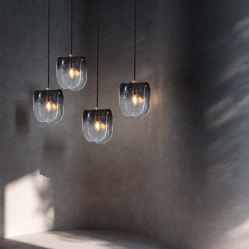 Valentina Suspension Contemporaine Métal/Verre Noir Salon