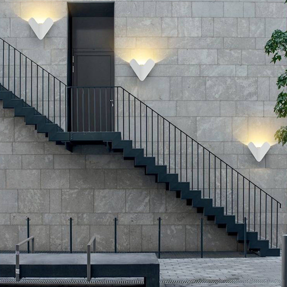 Ray Géométrique LED Applique Murale Noir/Blanc Métal Extérieur