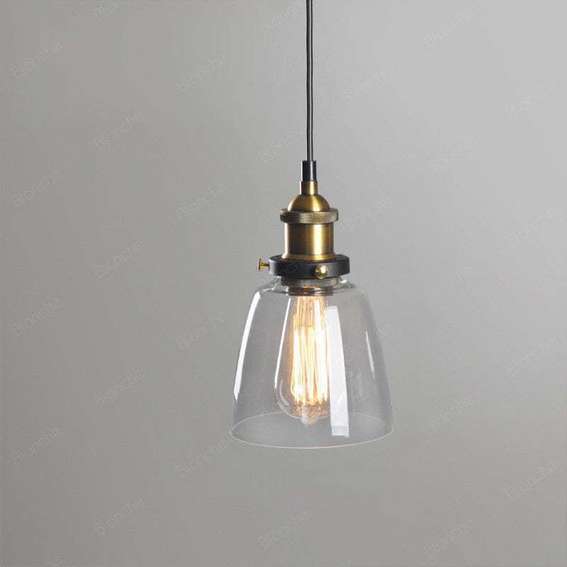 Arisha suspension Industriel en Verre, Clair/Ambre/Gris Fumé