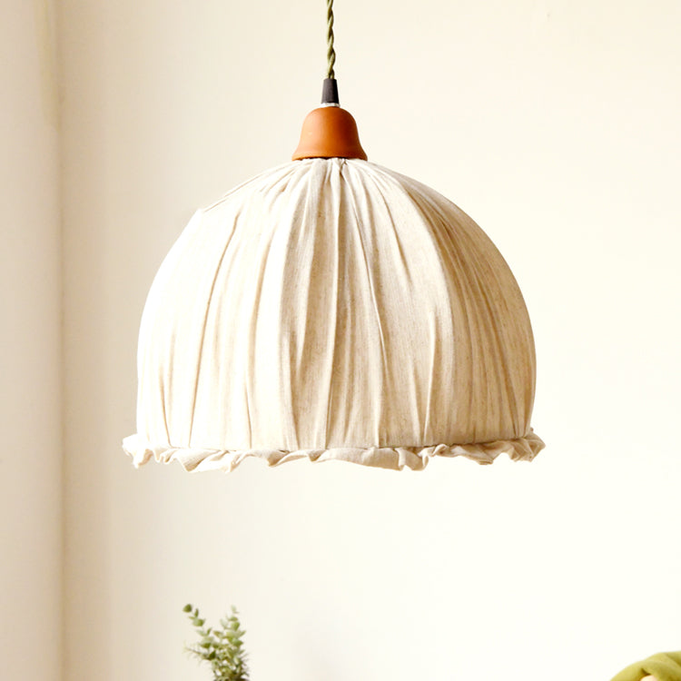Arisha Suspension Dôme Vintage, Tissu, Beige, Salon/Chambre