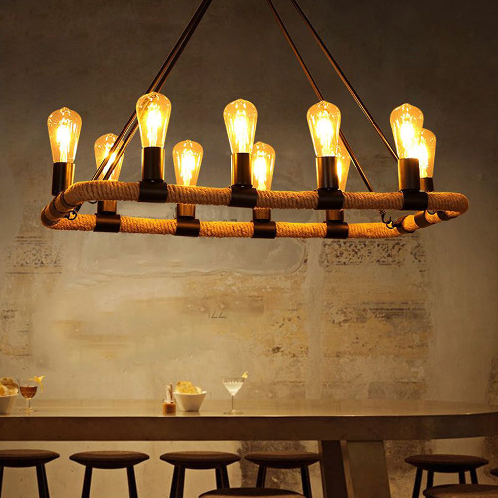 Silva Industrielle LED Luminaires Suspensions Rétro Métal Noir Salon/Chambre à Coucher