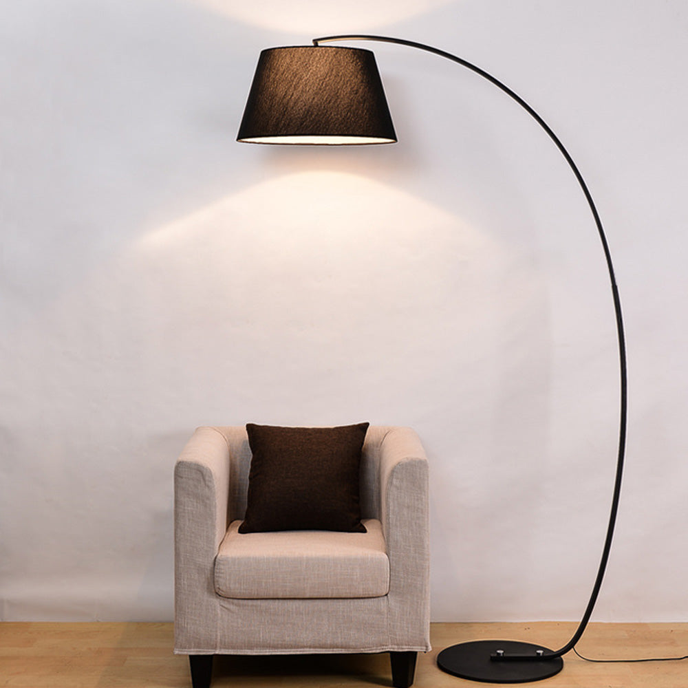 Mira Lampadaire Arche Moderne, Tissu/Métal, Noir, Salon/Chambre