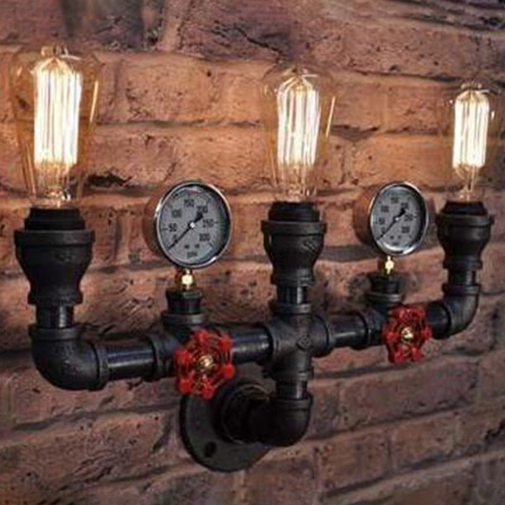 Silva Applique Murale Conduite d'Eau Design Industrielle Métal Acrylique Bronze Salon
