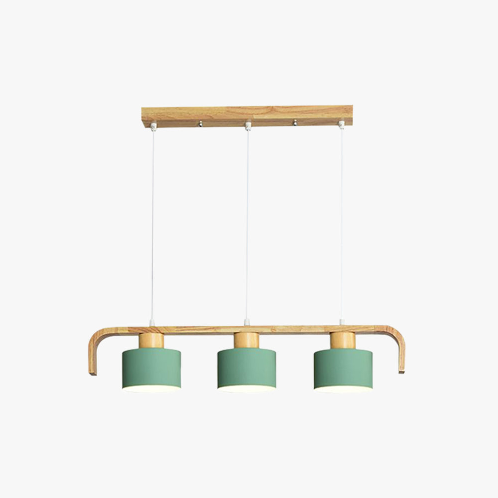 Valentina Moderne Luminaires Suspensions Cylindre Nordique Bambou Blanc/Vert/Gris Chambre à Coucher
