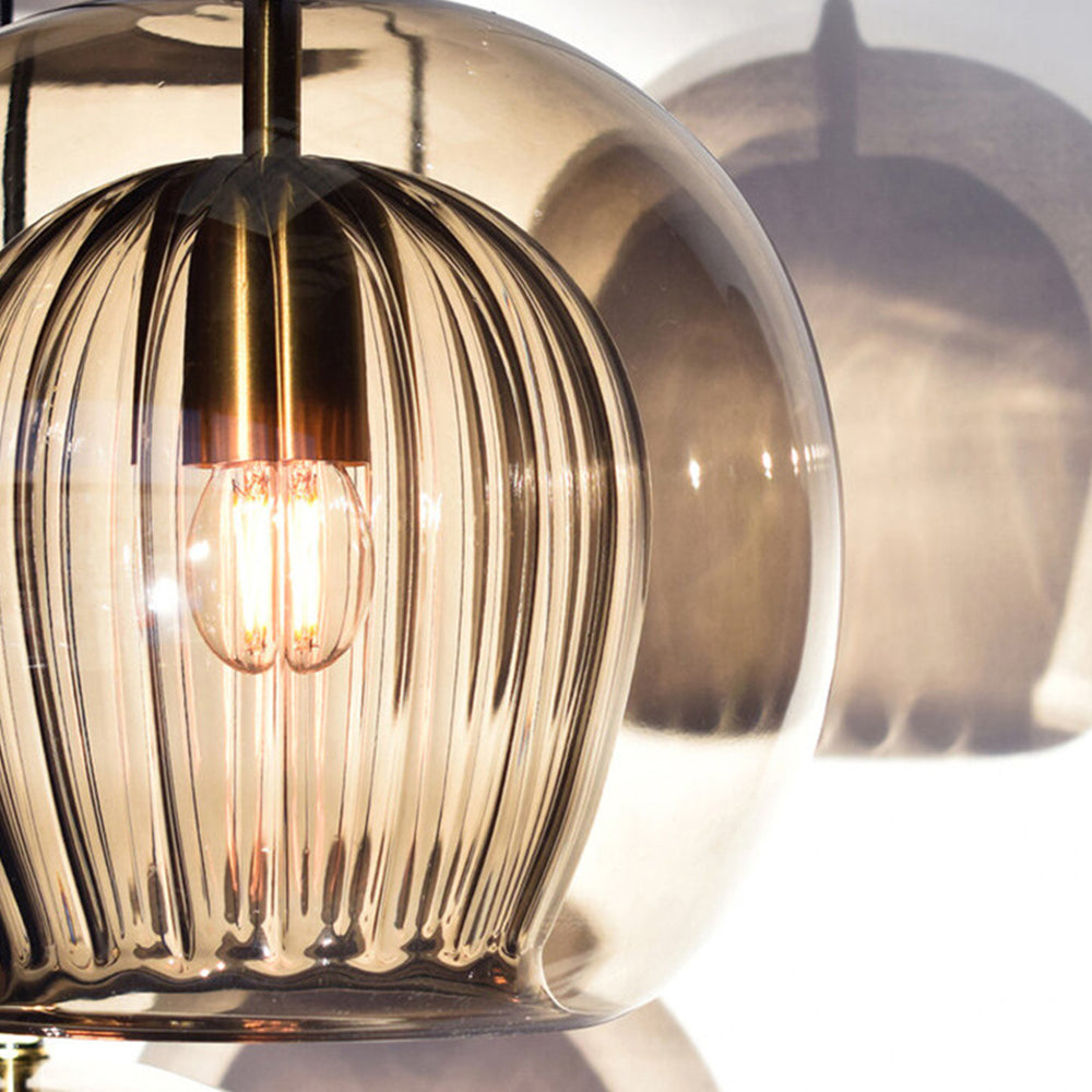 Valentina Suspension Bulle Nordique Verre Transparent/Doré Salon/Chambre
