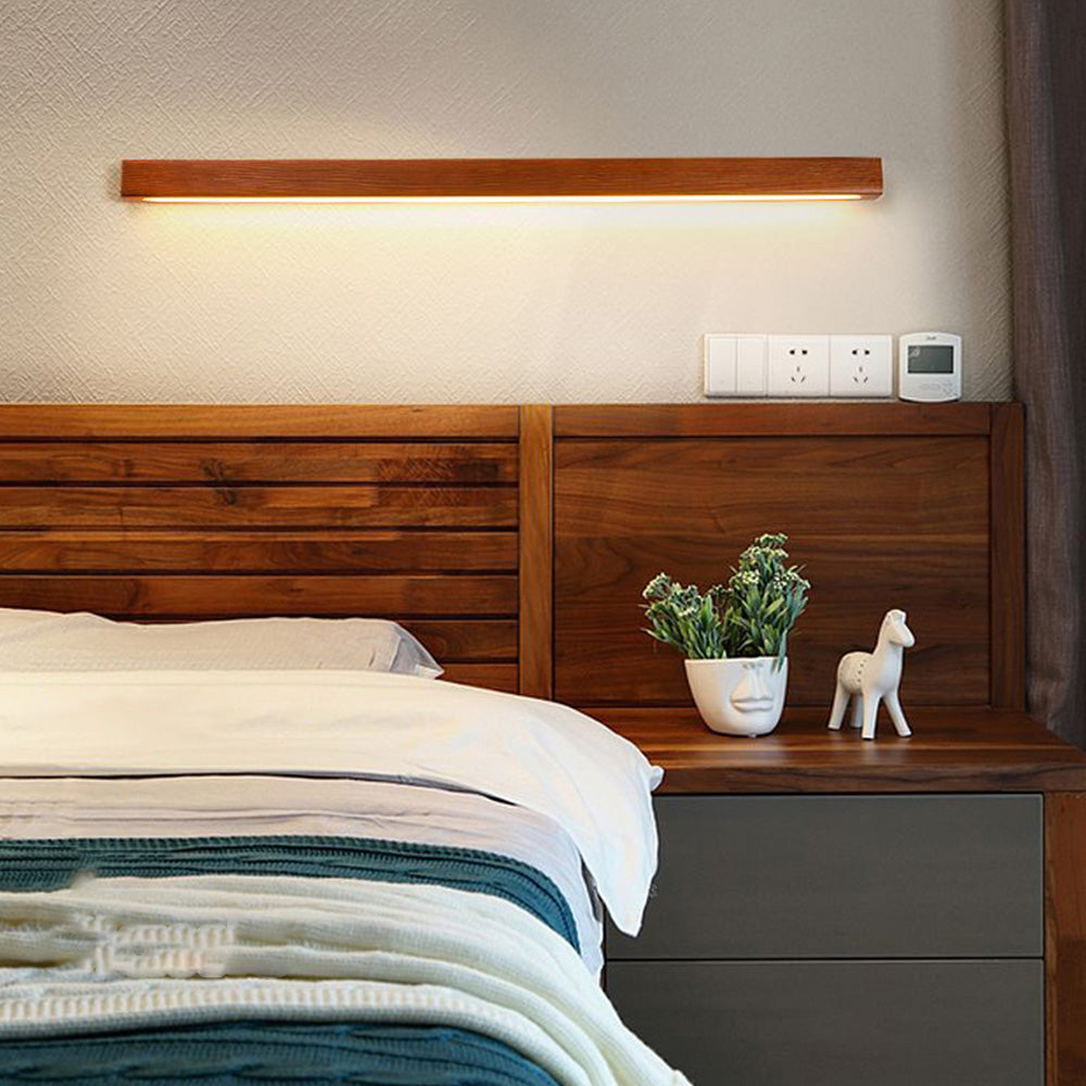 Muto Applique Murale Linéaire Minimaliste Bois Marron/Bois Chambre