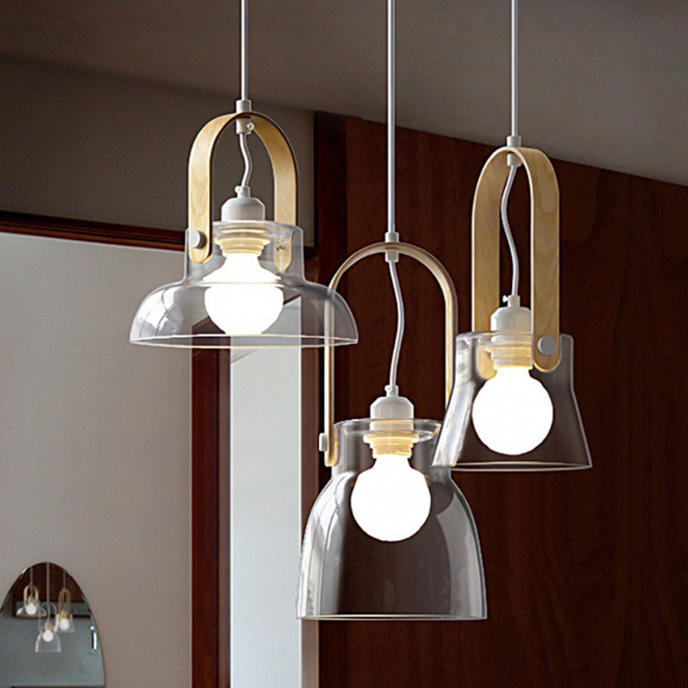 Valentina Moderne Luminaires Suspensions Dôme Minimaliste Métal/Verre Or Transparent Salon