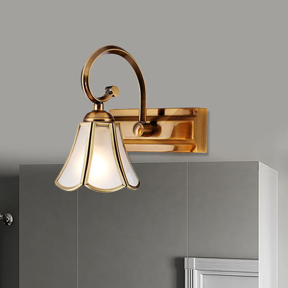 Ray Applique Murale Fleur Vintage LED Métal/Verre Or Salon/Salle de Bain