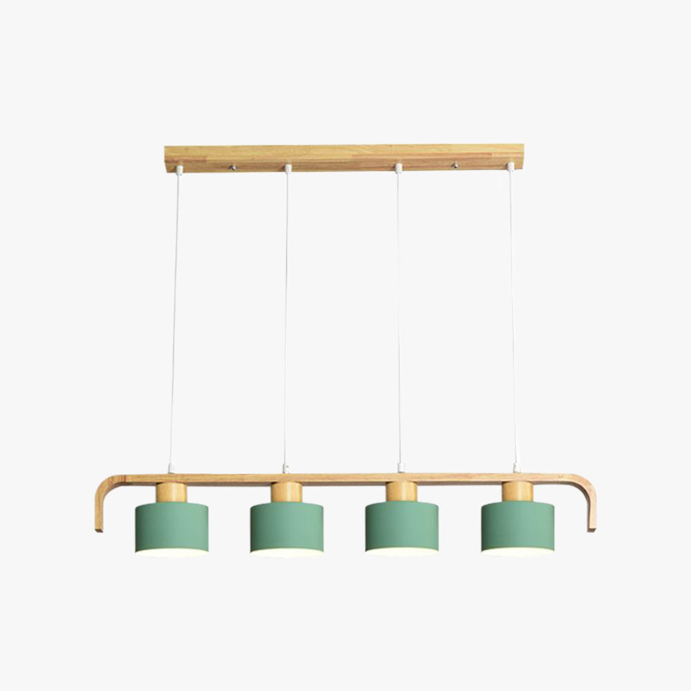 Valentina Moderne Luminaires Suspensions Cylindre Nordique Bambou Blanc/Vert/Gris Chambre à Coucher