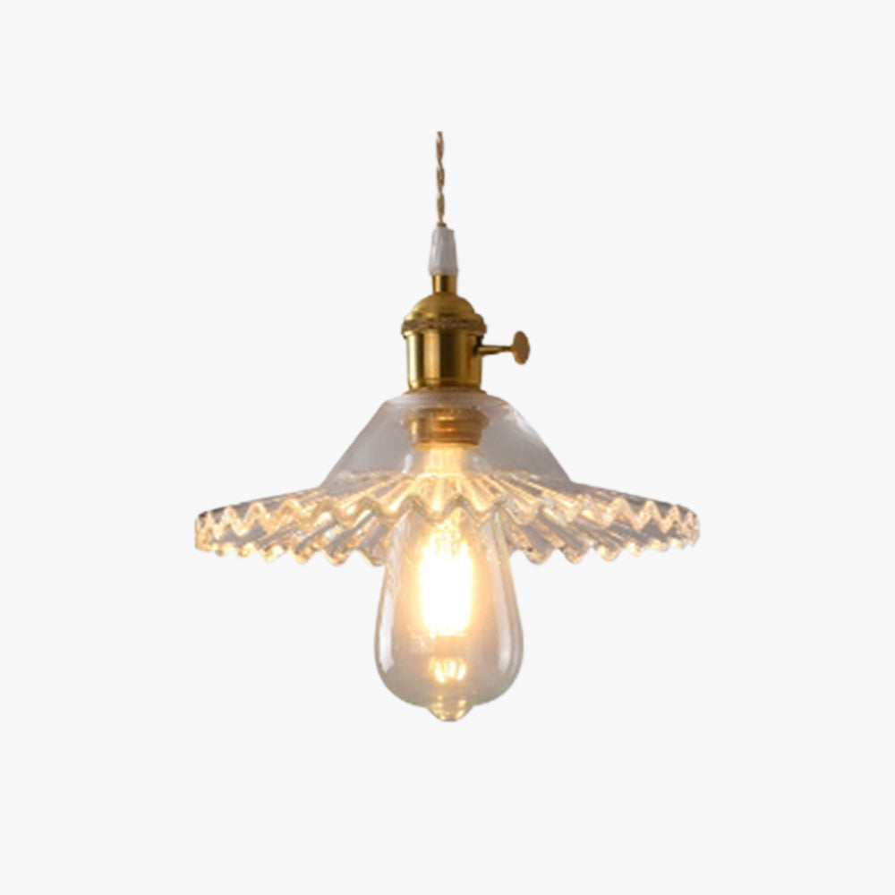 Valentina Luminaires Suspensions Art Deco Floral Vintage Métal/Verre Doré/Clair Salon/Chambre à Coucher