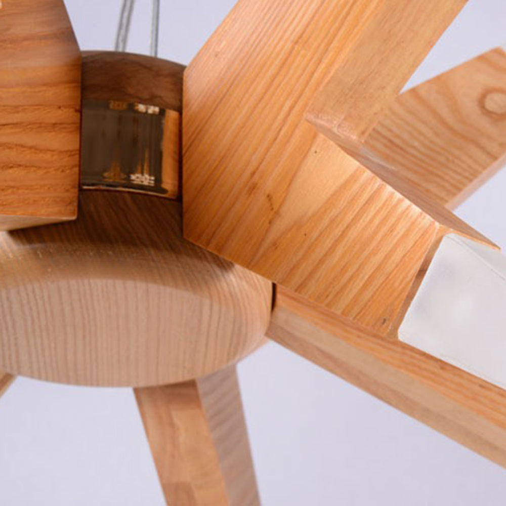 Muto Luminaires Suspensions Inégale Spoutnik Design Bois/Acrylique Chambre à Coucher
