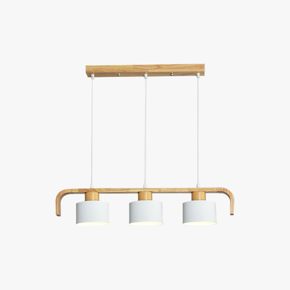 Valentina Moderne Luminaires Suspensions Cylindre Nordique Bambou Blanc/Vert/Gris Chambre à Coucher