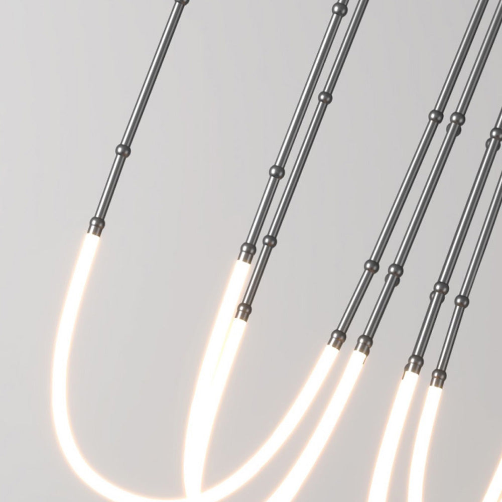 Ray Luminaires Suspensions de Manière Détournée Linéaire Silicium/Métal Noir/Blanc Salon/Chambre à Coucher