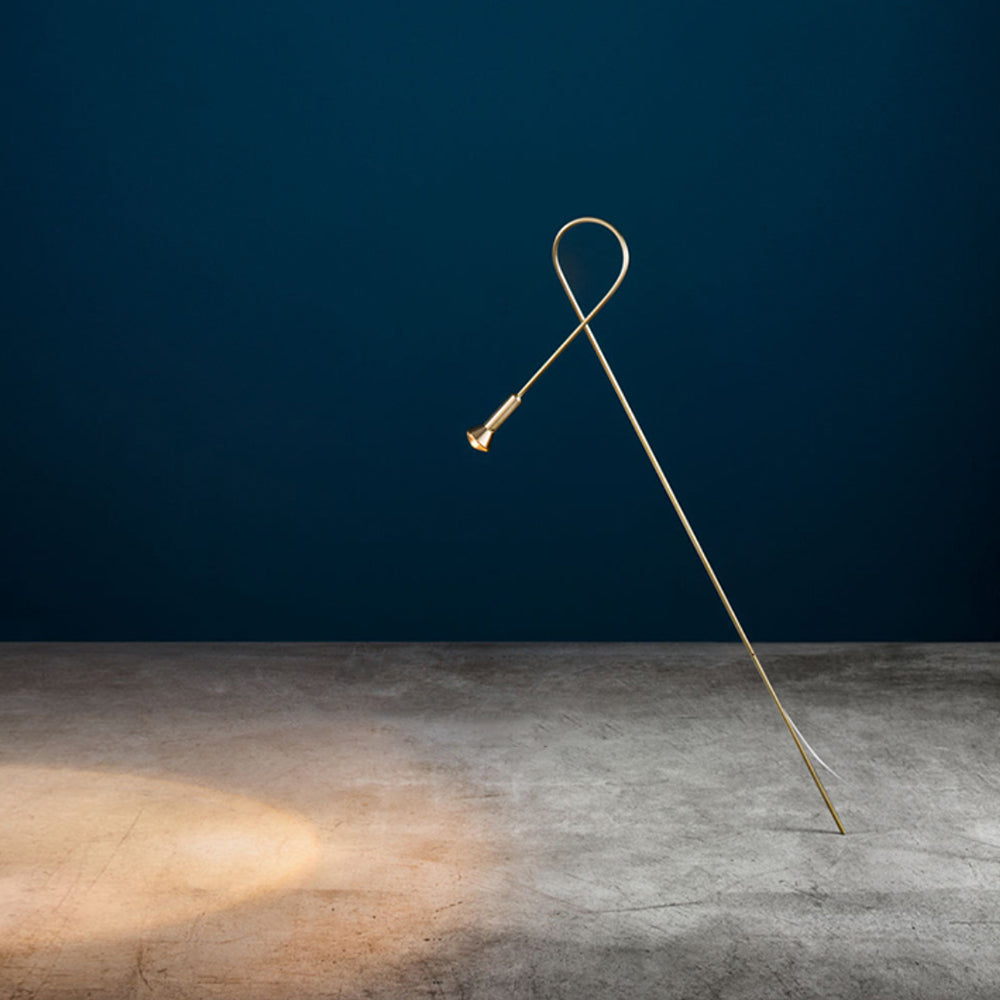 Arisha Linéaire Moderne LED Lampadaire Doré Or Métal/Acrylique Extérieur
