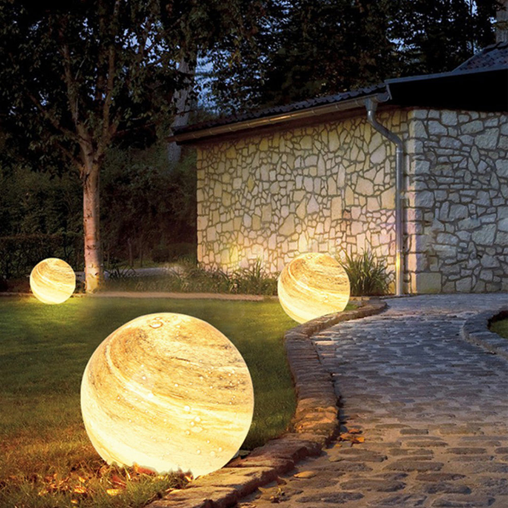 Ray Lampadaire Boule Moderne Bleu/Curry de Lait Jardin