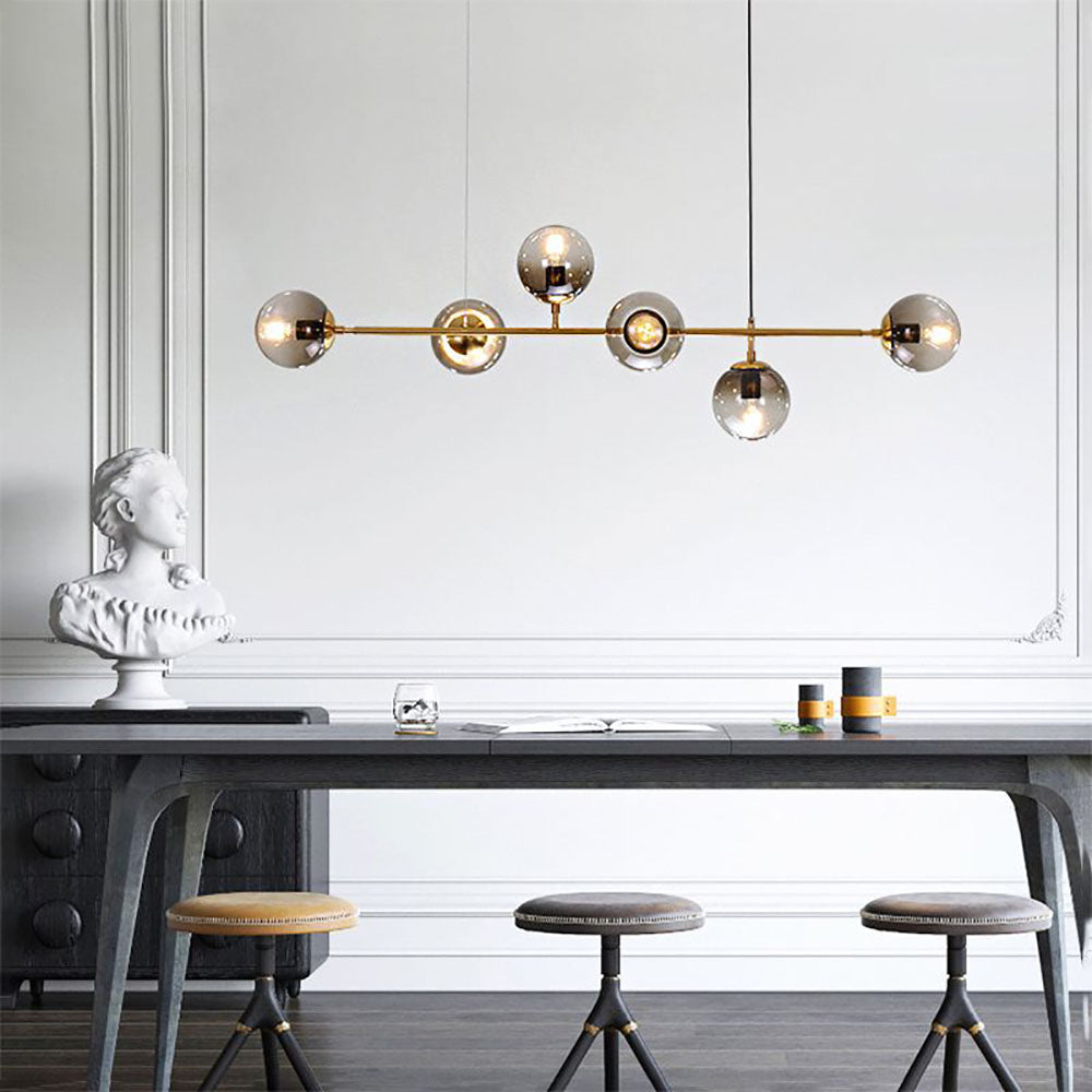 Valentina Moderne LED Suspension Globe Métal Verre Salon Cuisine