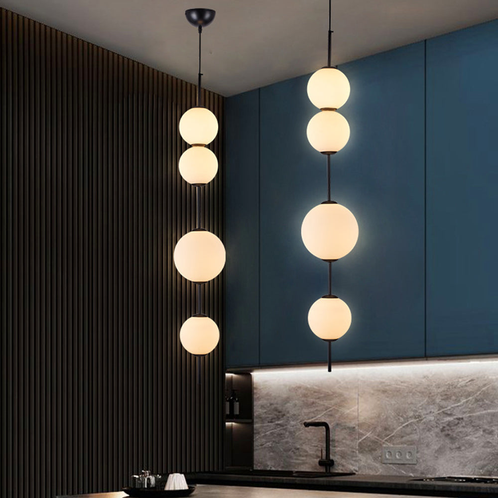 Valentina Luminaires Suspensions Bulle Moderne Simple Métal/Verre Noir Salon/Chambre à Coucher