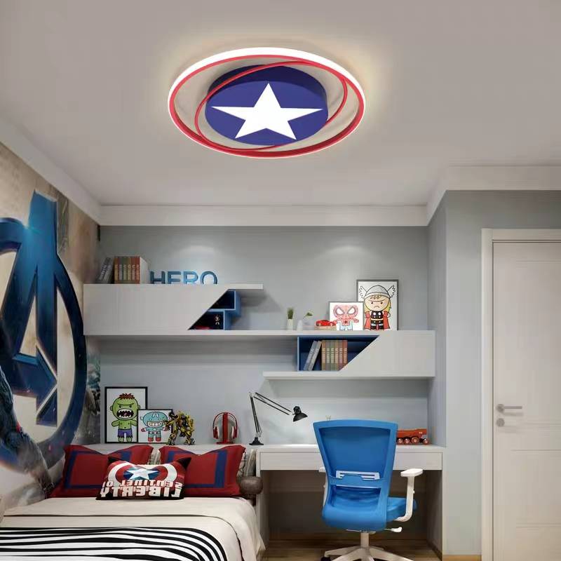 Epoch Moderne Ronde LED Plafonnier Bleu/Blanc Métal Salon Chambre à coucher