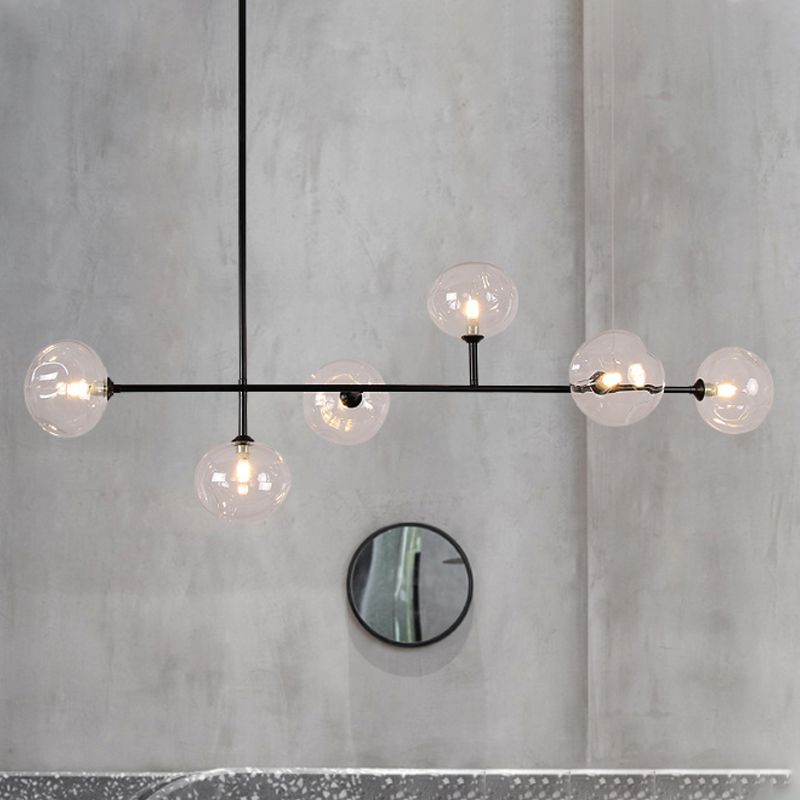 Valentina Moderne LED Suspension Noir Métal Verre Salon Chambre à coucher