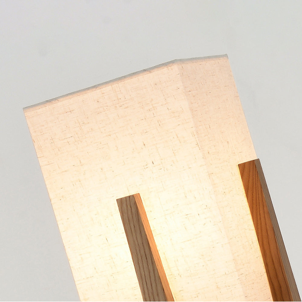Muto Lampadaire Rectangulaire Naturel, Tissu, Bois, Salon/Bureau