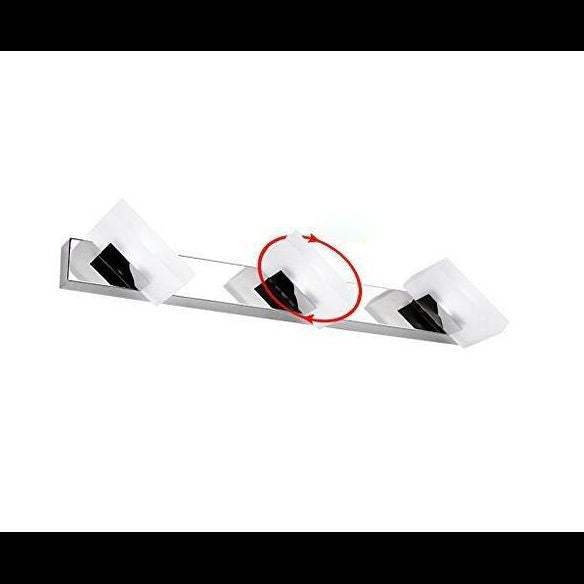 Arisha Design LED Applique Murale Miroir Carré Moderne Métal/Acrylique Argent Salle de Bain