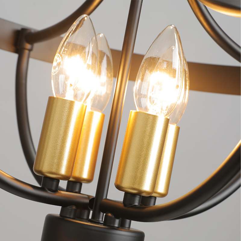 Silva Vintage LED Suspension Noir Métal Salon/Chambre à Coucher
