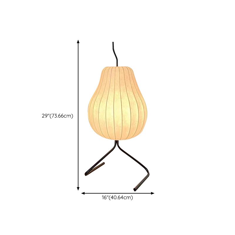 Ritta Lampadaire Poire Art Deco, Métal/Tissu, Beige, Salon