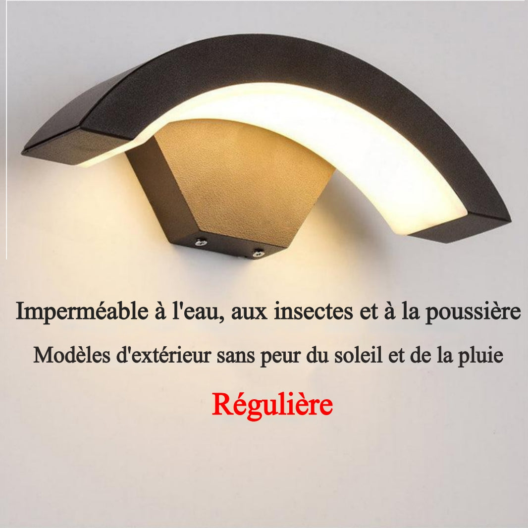 Ray Applique Murale Capteur étanche Arc Modern Noir, Extérieur
