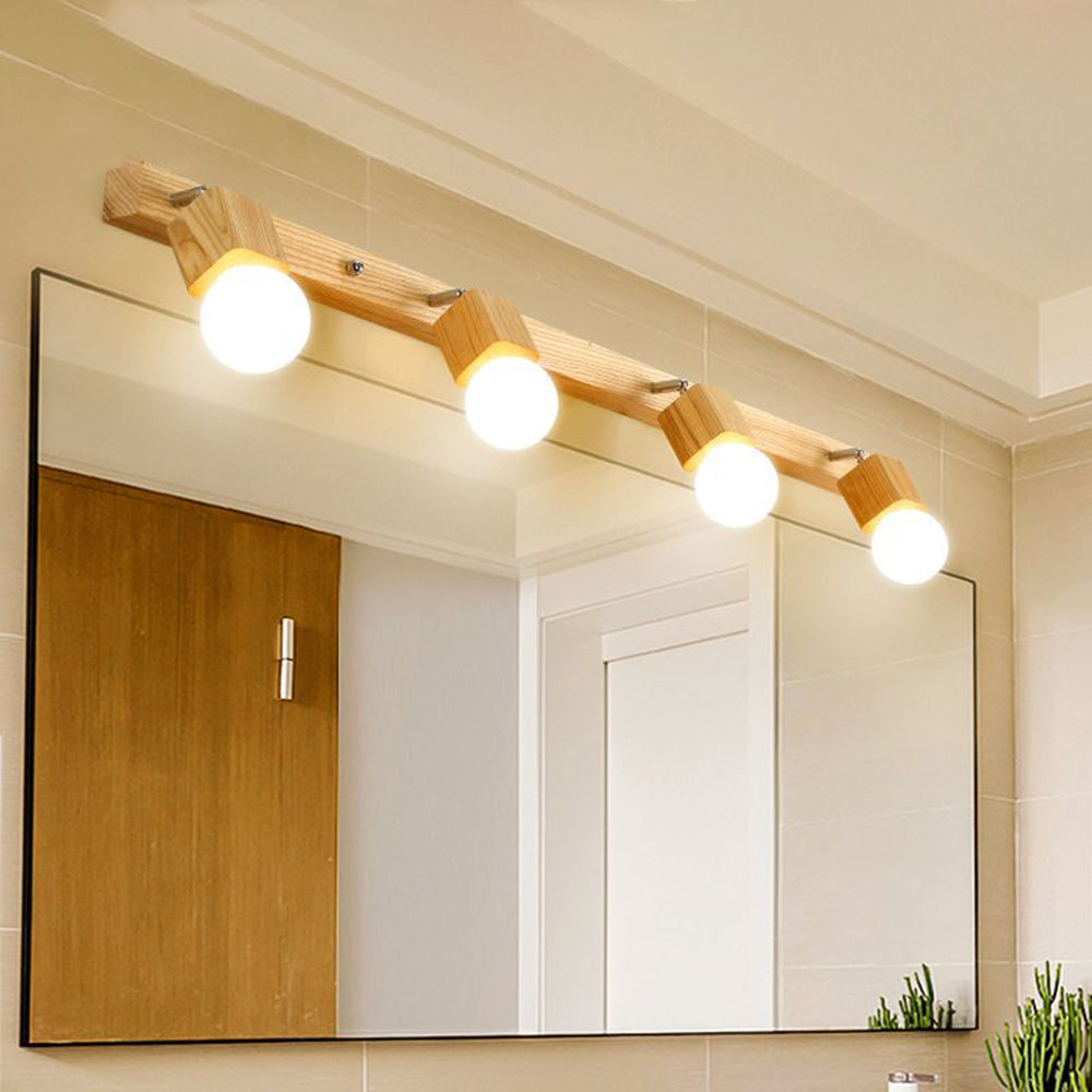 Muto Applique Murale LED Carrée Globe Réglable Naturelle Métal/Bois