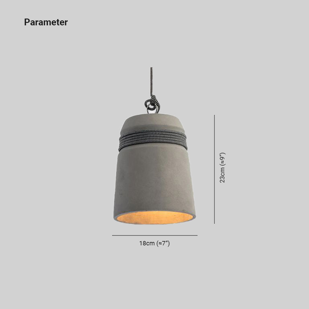 Arisha Luminaires Suspensions Cylindre Industriel Métal/Ciment Gris Chambre/Salon