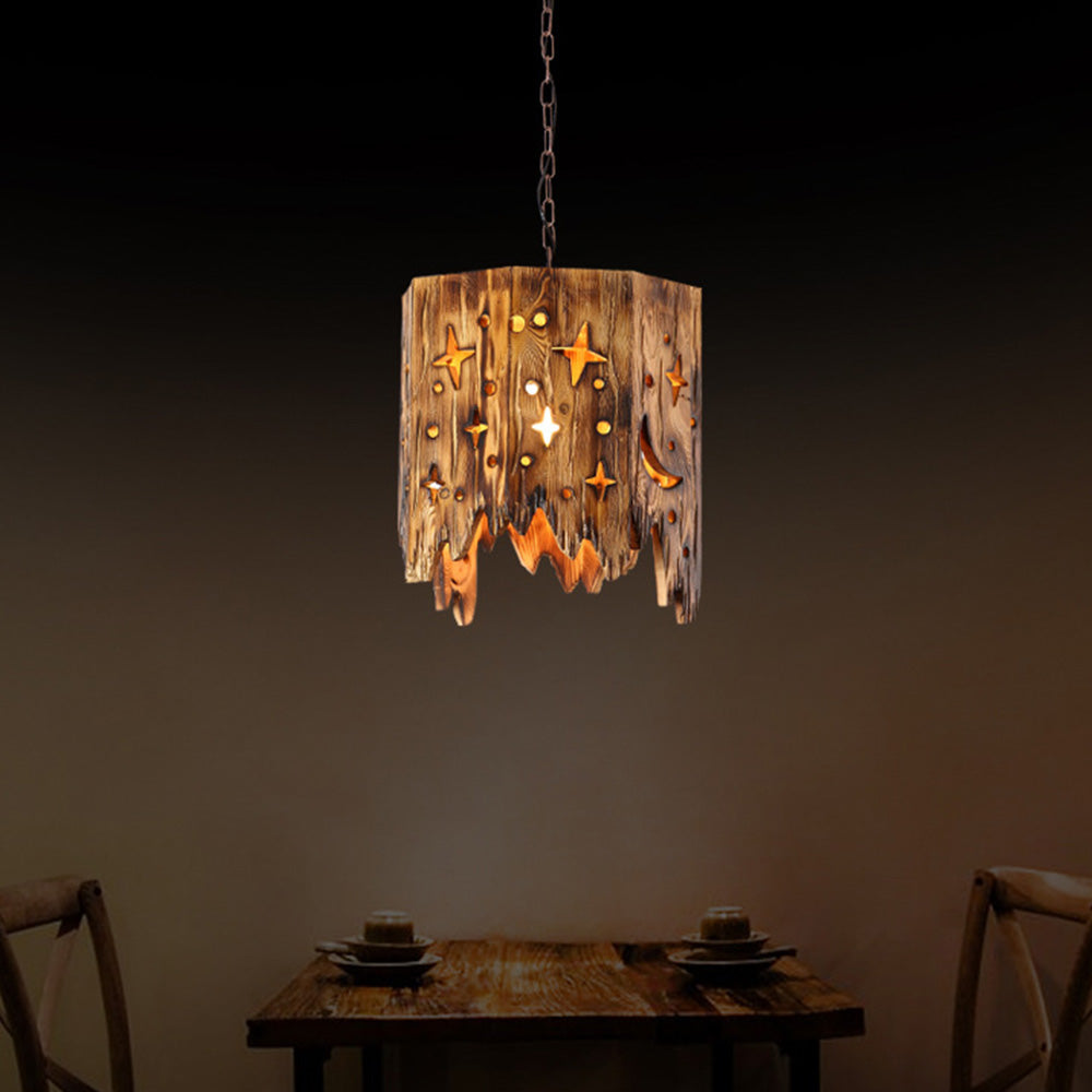 Epoch Suspension Irrégulier Rustique, Bois/Metal, Bois, Chambre
