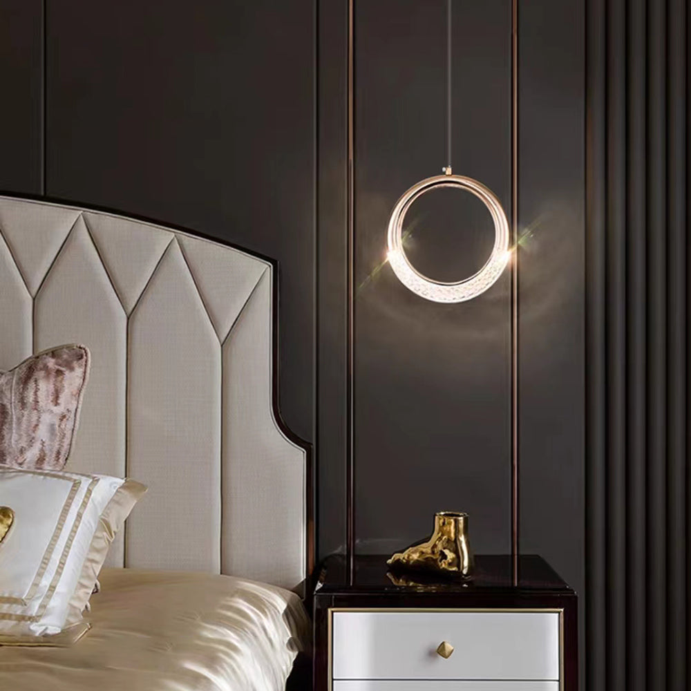 Kristy Luminaires Suspensions Arc Deco Moderne Simple Métal/Acrylique Doré Salon