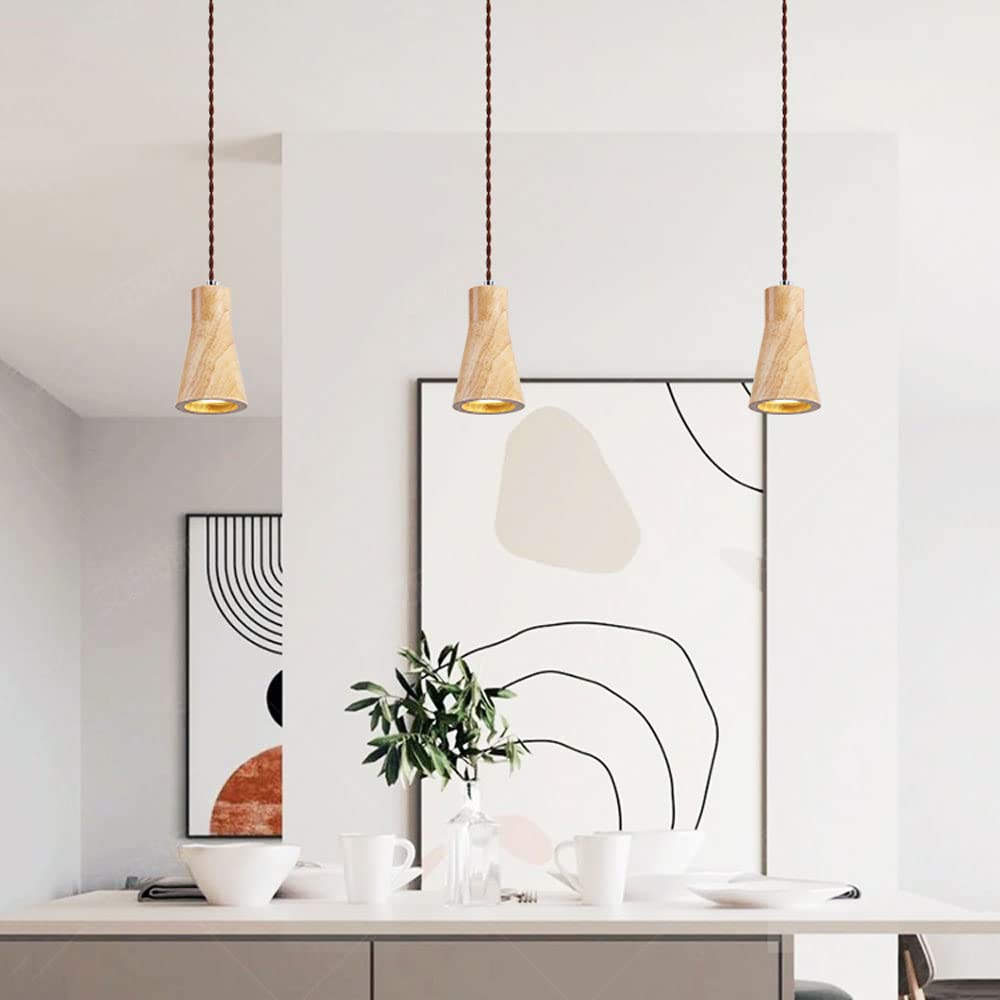 Muto Cottage Installer LED Suspension Bois Cuisine/Chambre à coucher