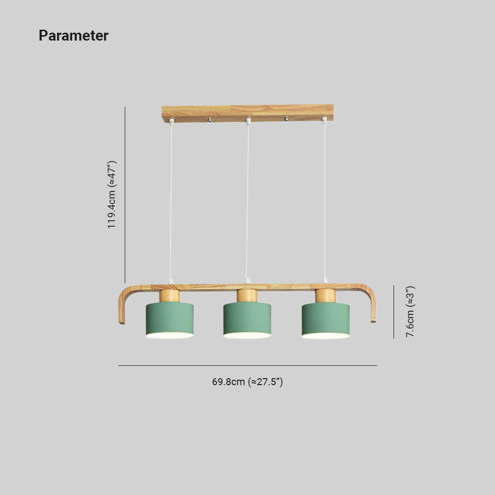 Valentina Moderne Luminaires Suspensions Cylindre Nordique Bambou Blanc/Vert/Gris Chambre à Coucher