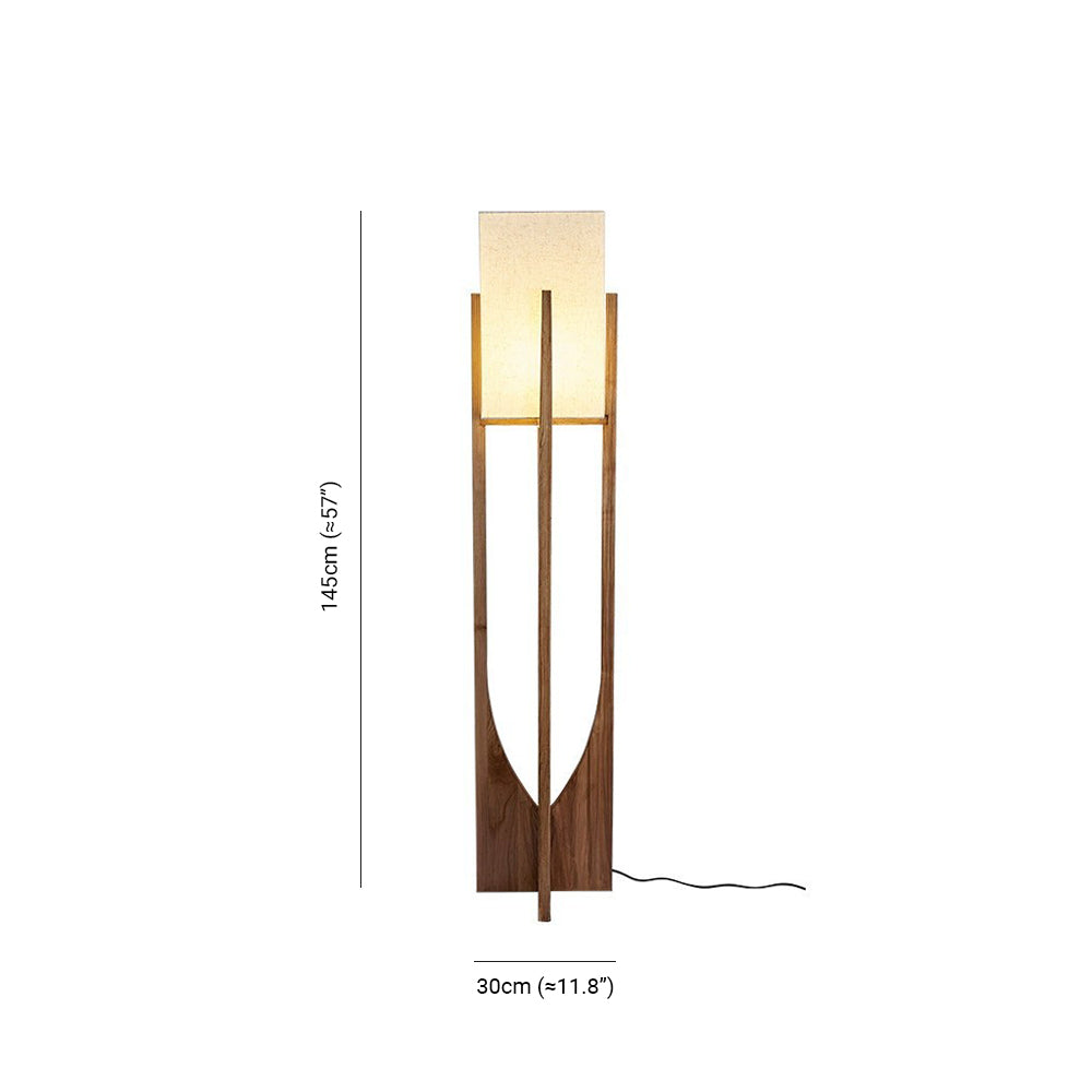 Muto Lampadaire Rectangulaire Naturel, Tissu, Bois, Salon/Bureau