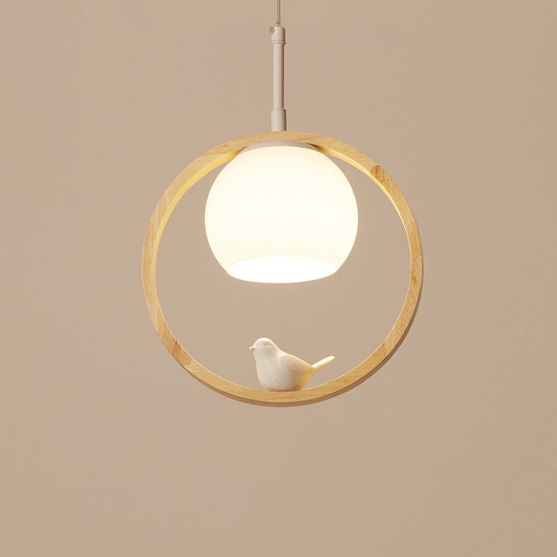 Muto Suspension Rond Nordique, Bois/Métal, Bois, Chambre