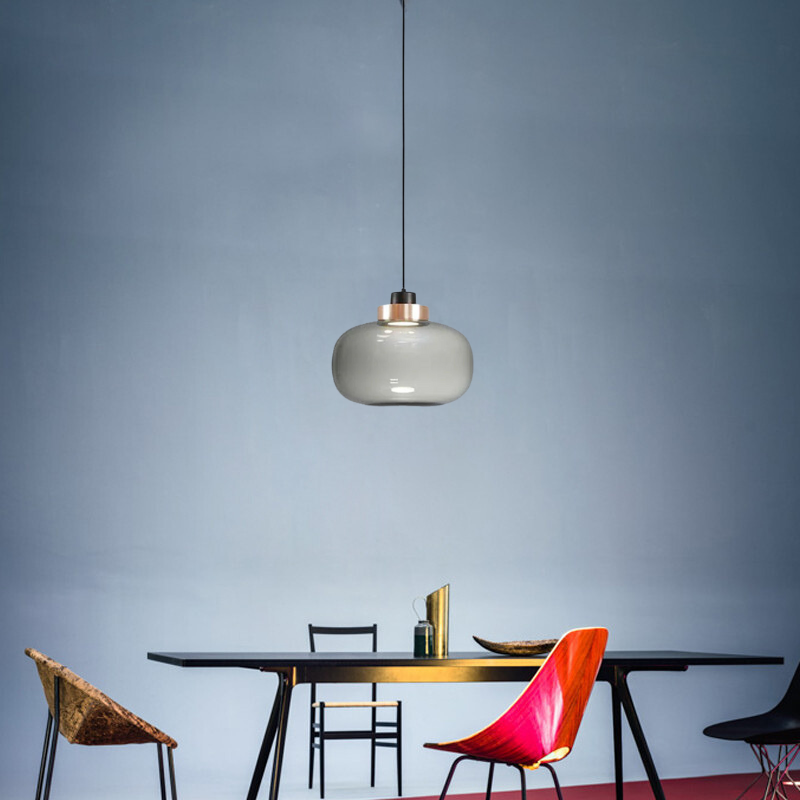 Valentina Moderne LED Suspension Fumée Verre Chambre À Coucher