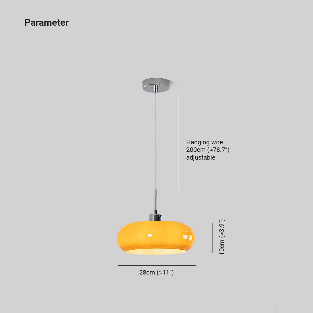 Valentina Suspension Dôme Moderne Verre, Blanc/Orange, Salle de Bain