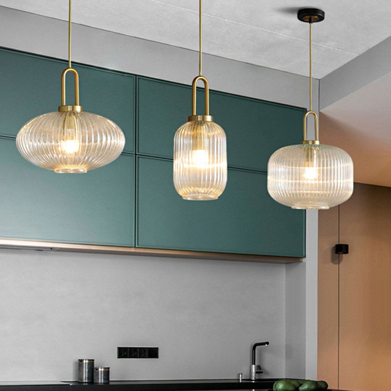 Arisha Moderne LED Suspension Doré Métal Verre Salle à Manger
