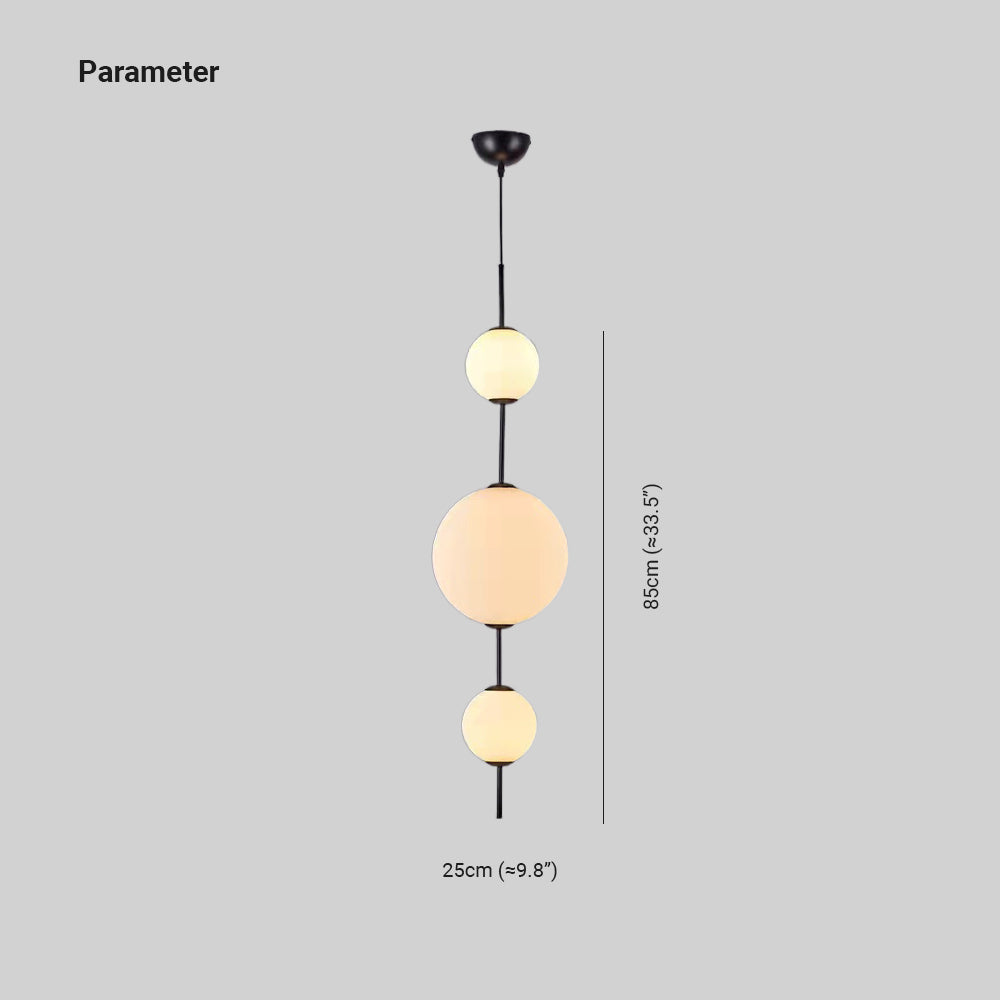 Valentina Luminaires Suspensions Bulle Moderne Simple Métal/Verre Noir Salon/Chambre à Coucher
